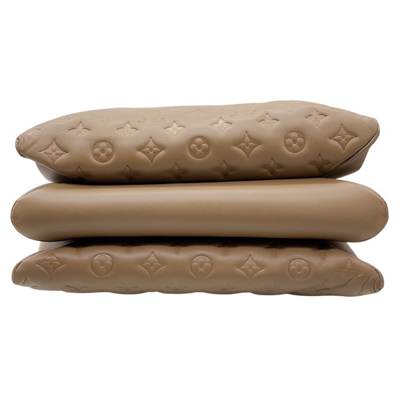 LOUIS VUITTON TAUPE MONOGRAM EMBOSSED LEATHER COUSSIN HANDBAG - Picture 6 of 16